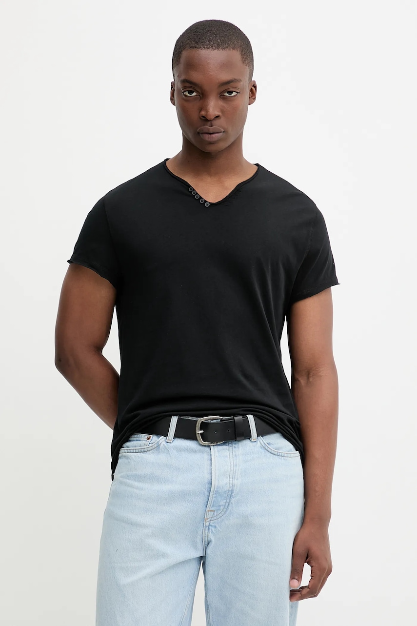 ZADIG&VOLTAIRE tricou din bumbac culoarea negru, uni, JMTN01631