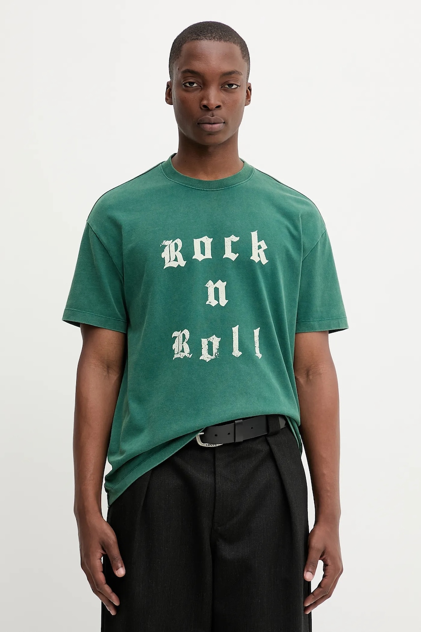 ZADIG&VOLTAIRE tricou din bumbac culoarea verde, cu imprimeu, JMTS01726