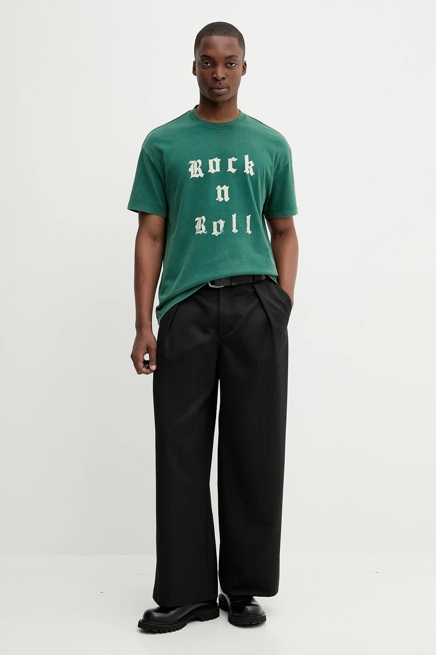 Хлопковая футболка ZADIG&VOLTAIRE цвет зелёный с принтом JMTS01726