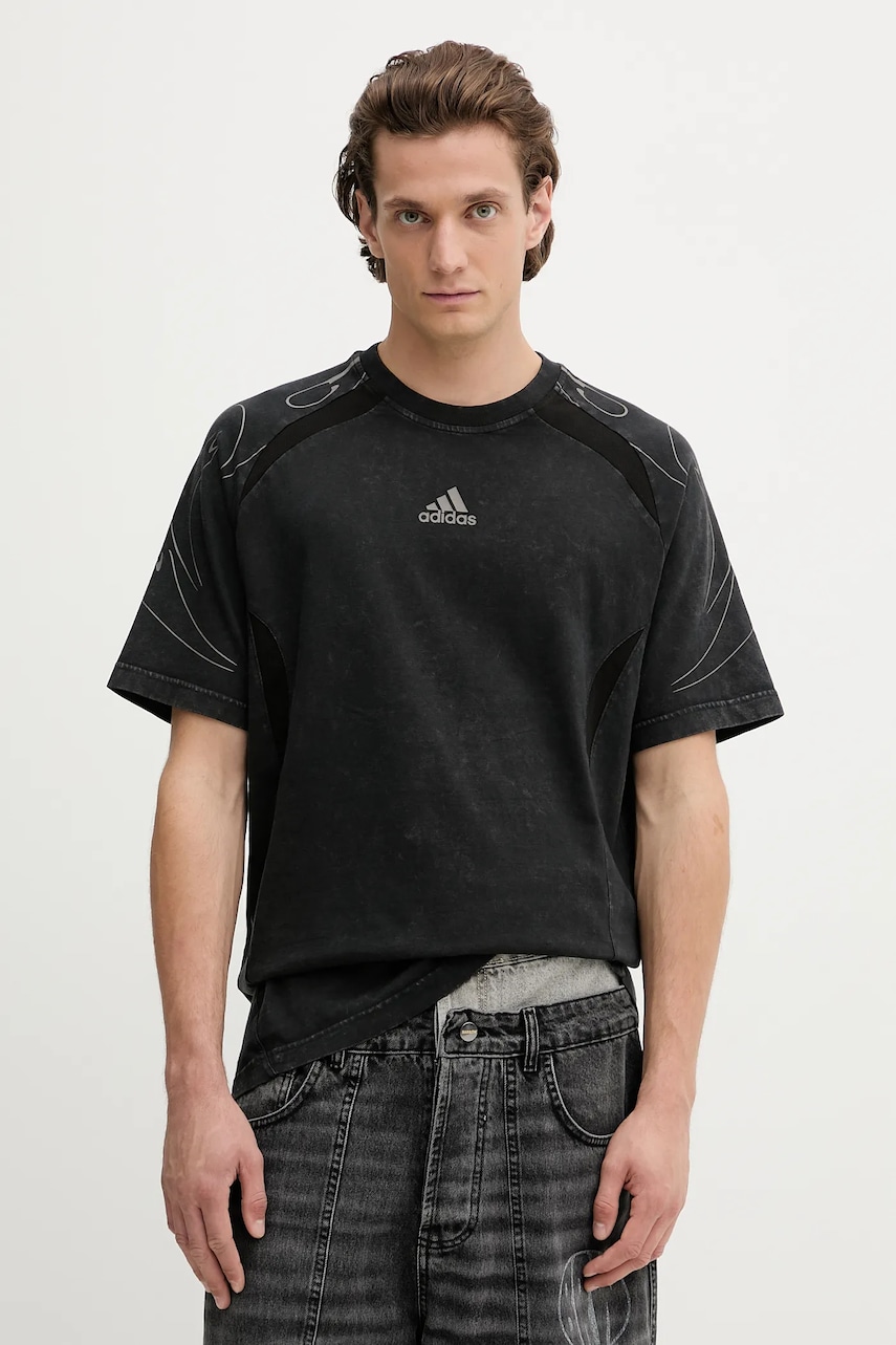 adidas Originals tricou din bumbac Adilenium Tg Te culoarea negru, cu imprimeu, KF8538