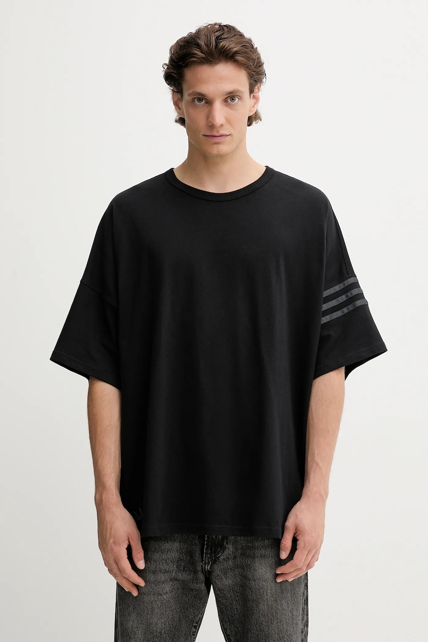 adidas Originals tricou din bumbac Neu C Tee culoarea negru, uni, HZ3700