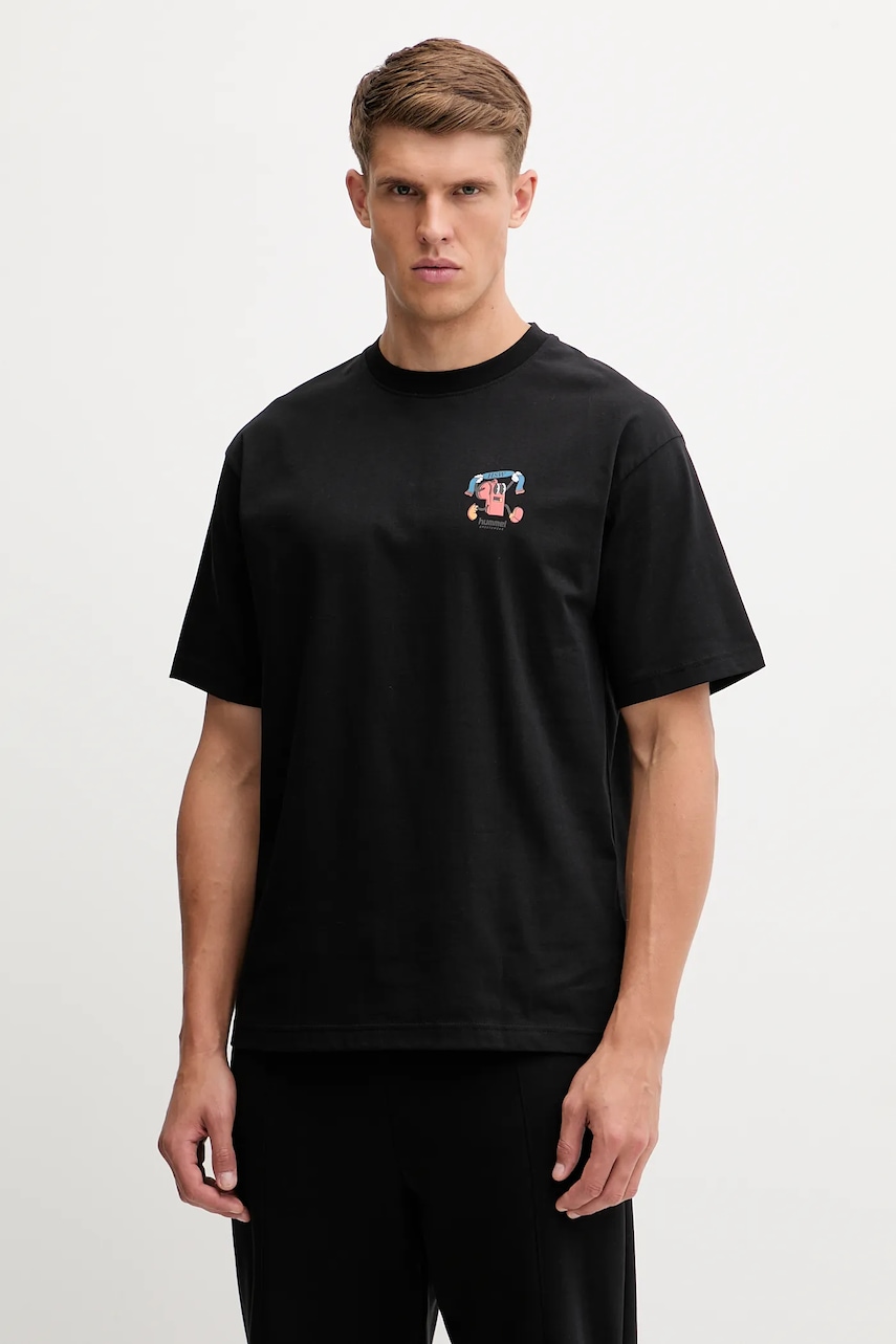 Hummel tricou din bumbac culoarea negru, cu imprimeu, 230025