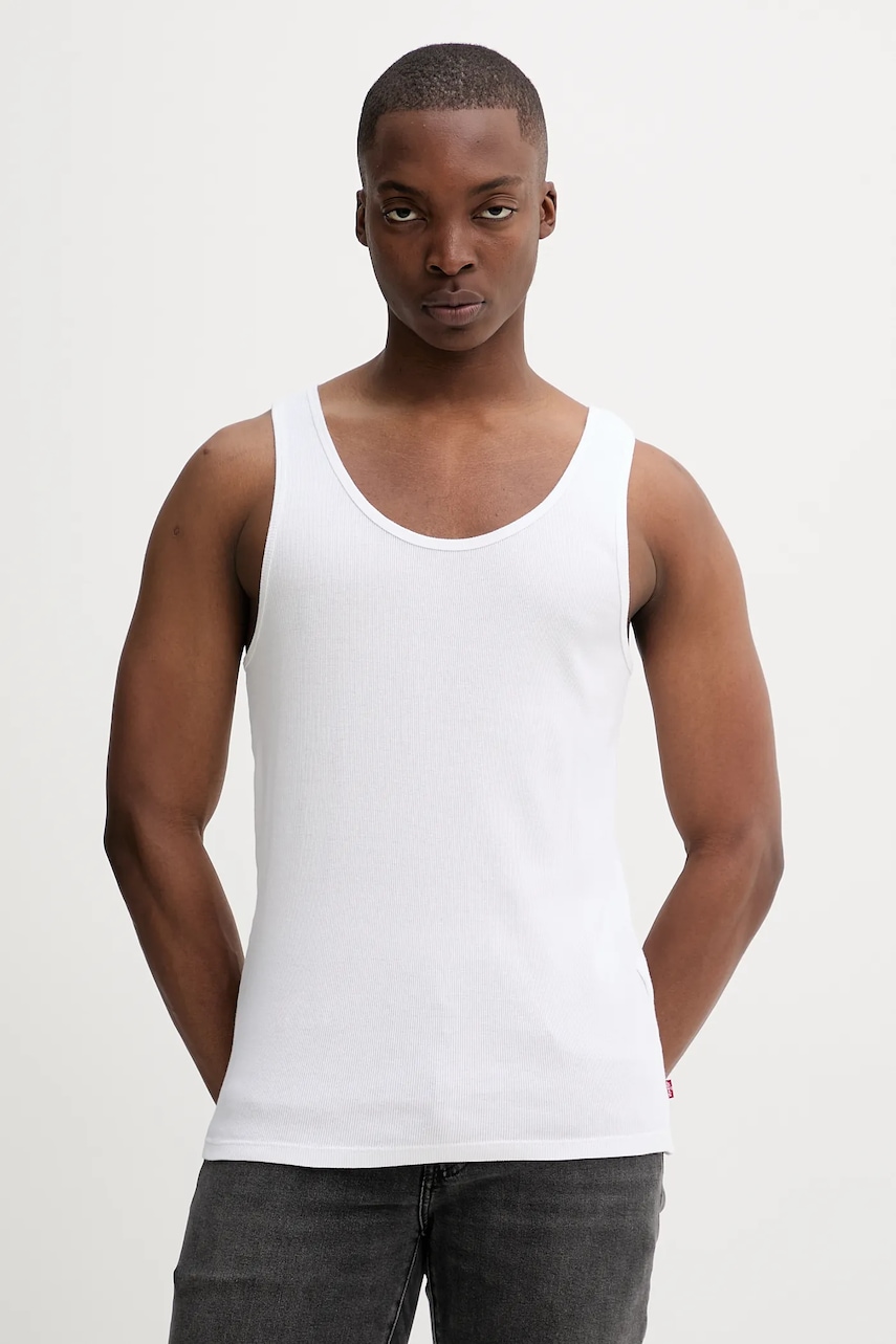 Levi's top din bumbac 2-pack culoarea alb, 001MP