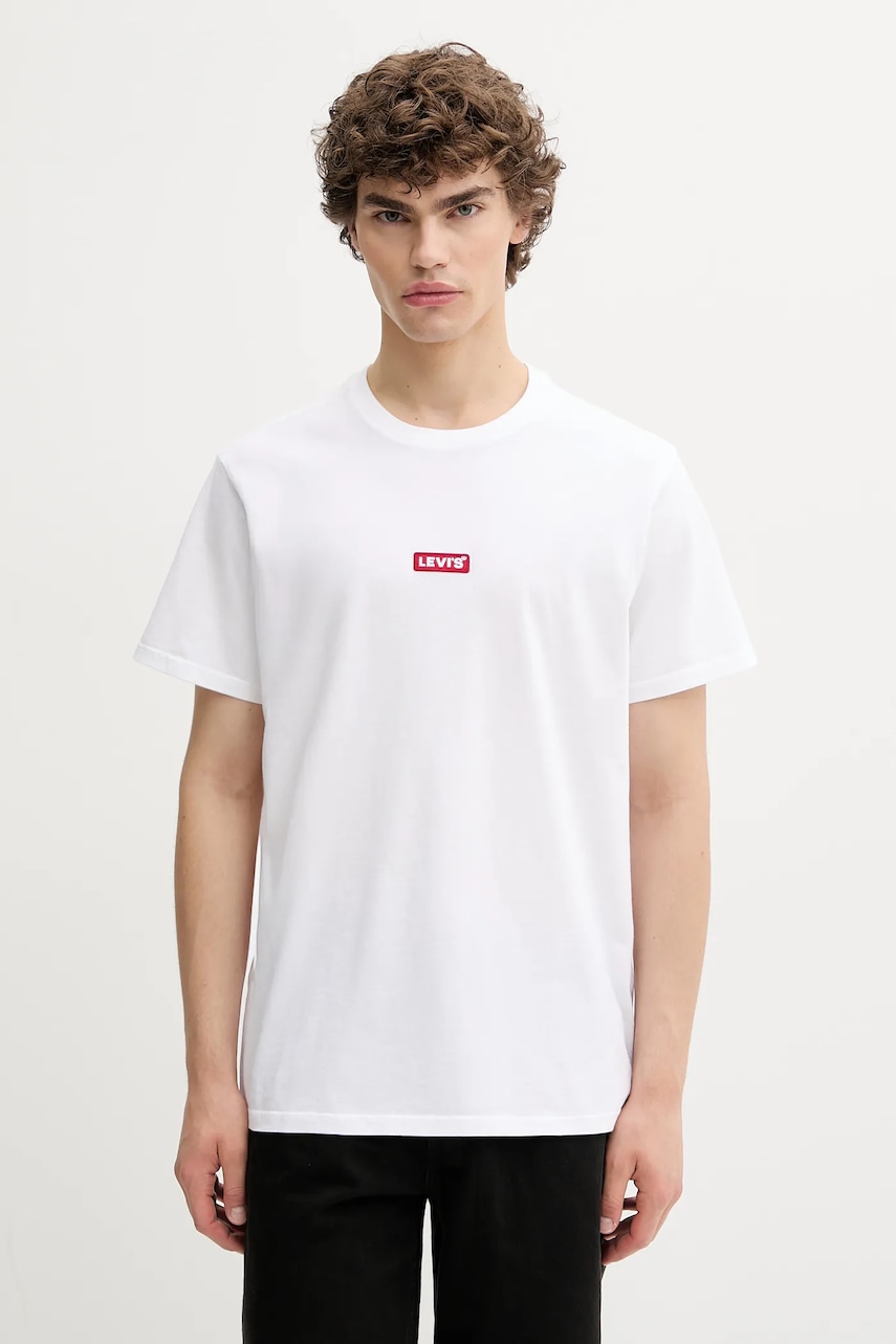 Levi's tricou din bumbac culoarea alb, cu imprimeu, 79554 Levi's tricou din bumbac culoarea alb, cu imprimeu, 79554