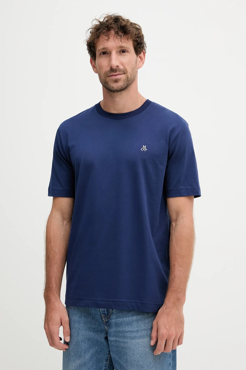 Marc O\'Polo tricou din bumbac culoarea bleumarin, cu imprimeu, 526201251054