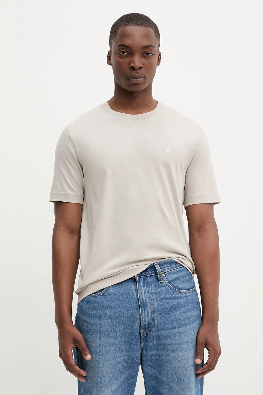 Marc O\'Polo tricou din bumbac culoarea gri, cu imprimeu, 526201251054