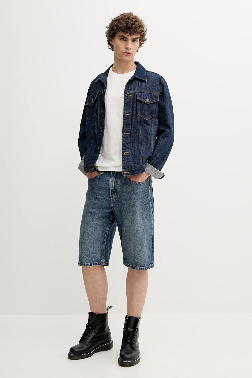 Хлопковая футболка Marc OPolo цвет бежевый с принтом 526201251138