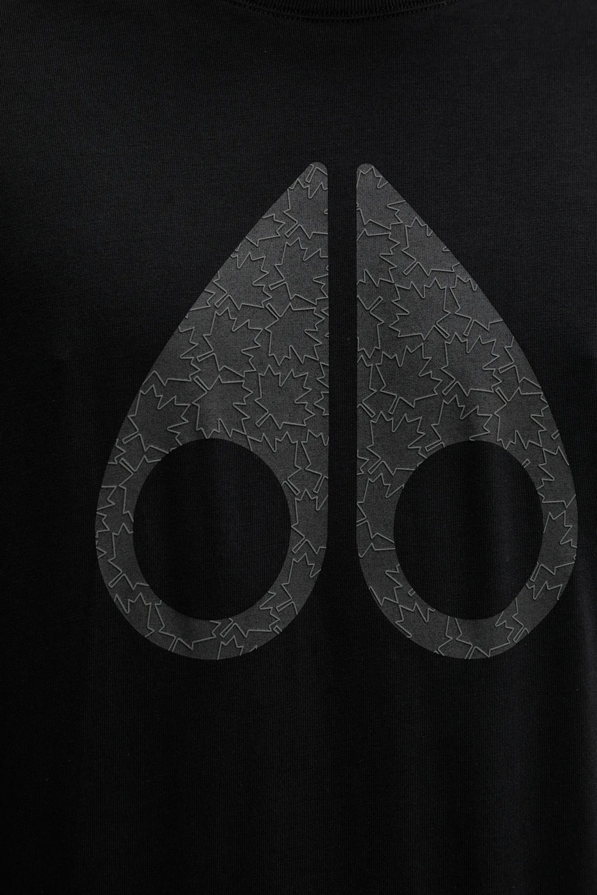 Βαμβακερό μπλουζάκι MOOSE KNUCKLES Chamblee ανδρικό, χρώμα: μαύρο, M35MT751 φωτογραφία