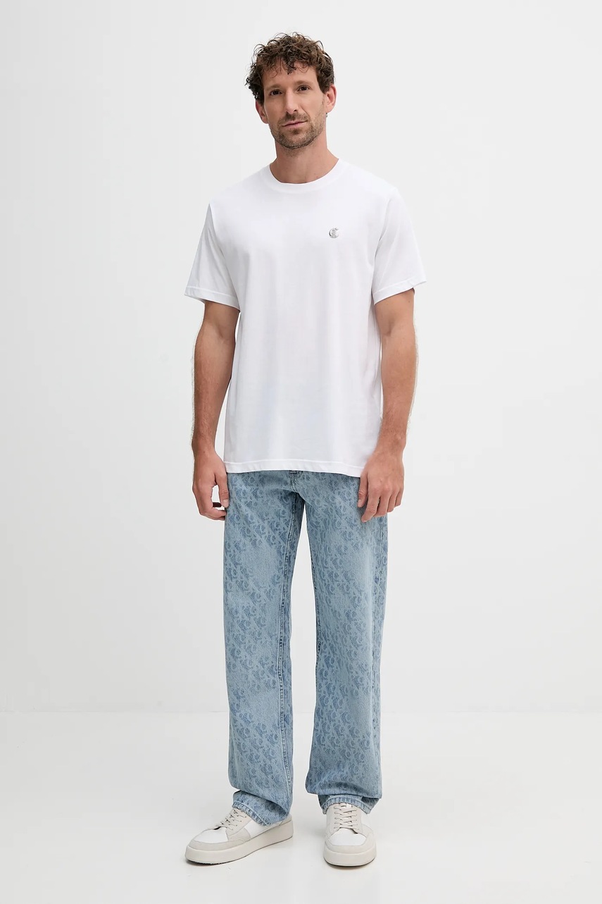 Хлопковая футболка Just Cavalli цвет белый однотонная 79OAHT06 CJ500