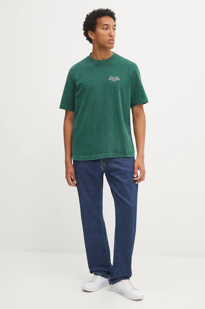 Βαμβακερό μπλουζάκι Abercrombie & Fitch ανδρικό, χρώμα: πράσινο, KI123-5233-303 φωτογραφία