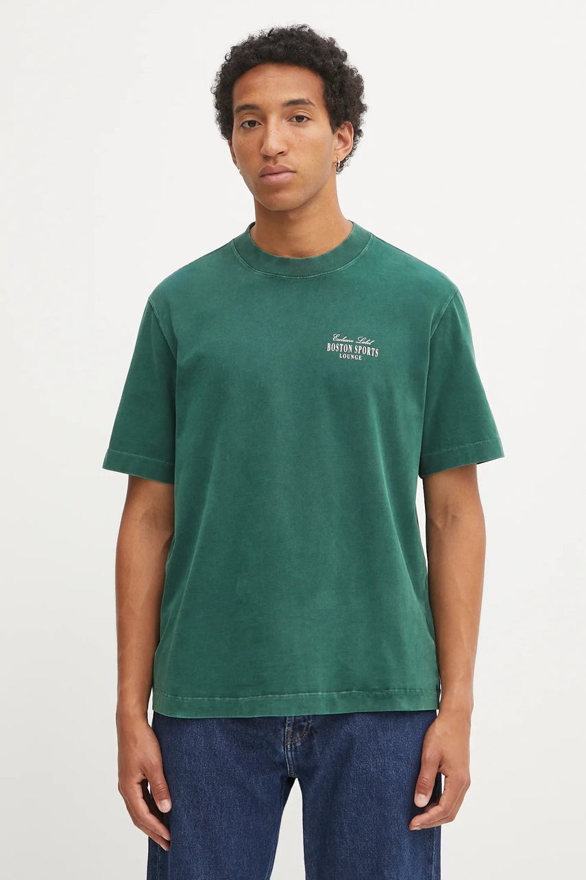 Βαμβακερό μπλουζάκι Abercrombie & Fitch ανδρικό, χρώμα: πράσινο, KI123-5233-303 φωτογραφία