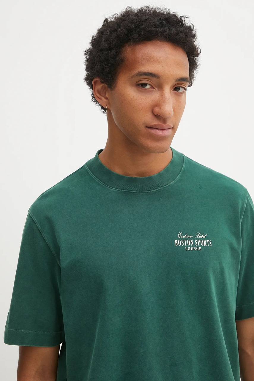 Βαμβακερό μπλουζάκι Abercrombie & Fitch ανδρικό, χρώμα: πράσινο, KI123-5233-303 φωτογραφία