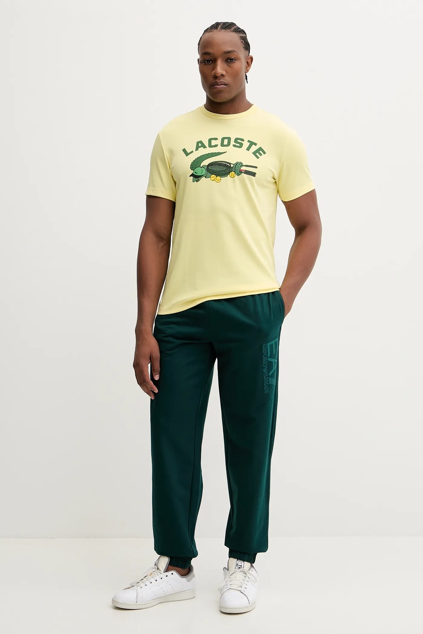 Футболка Lacoste цвет жёлтый с принтом TH4760