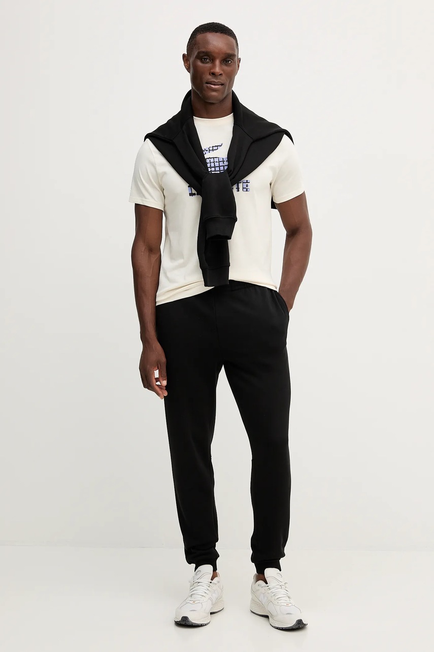 Футболка Lacoste цвет бежевый с принтом TH4769