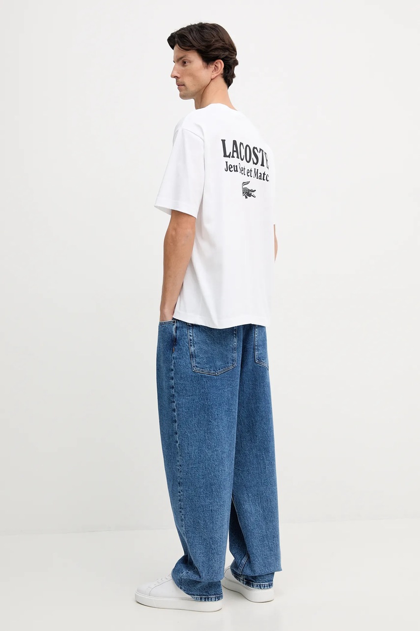 Хлопковая футболка Lacoste цвет белый с принтом TH5950