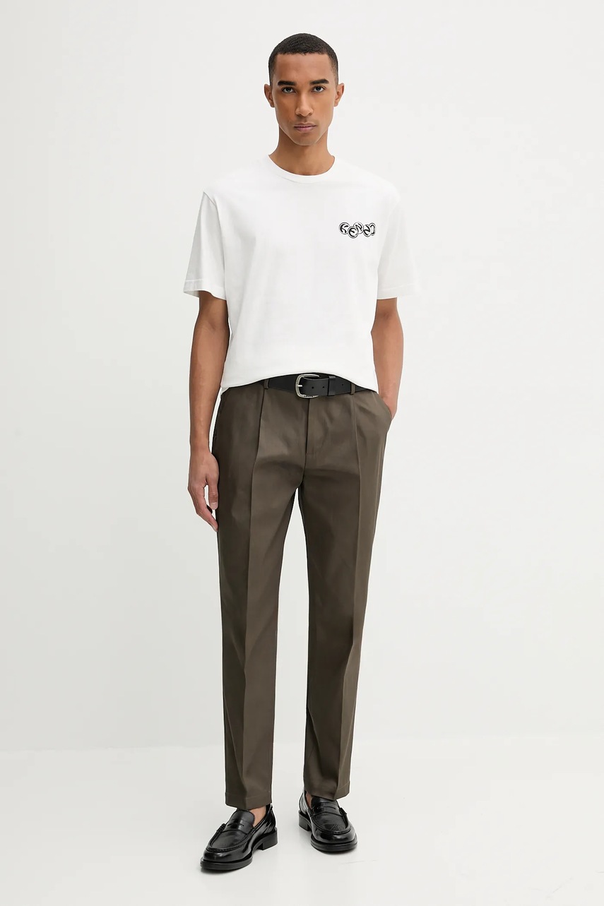 Хлопковая футболка Kenzo цвет бежевый с принтом FF65TS2624SG Хлопковая футболка Kenzo цвет бежевый с принтом FF65TS2624SG