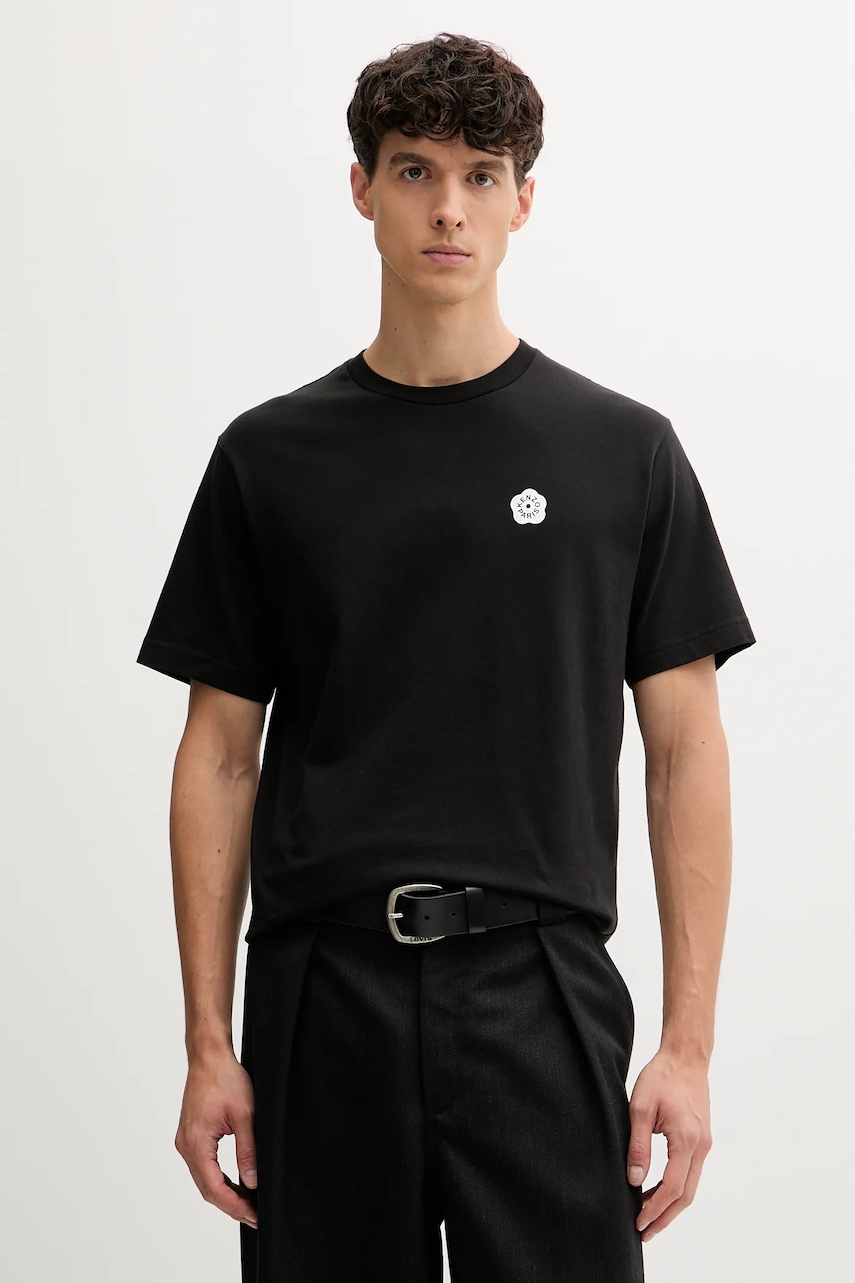 Kenzo tricou din bumbac culoarea negru, uni, FF55TS2004SG