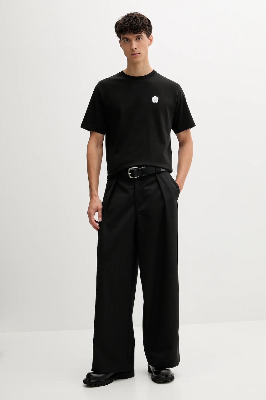 Хлопковая футболка Kenzo цвет чёрный однотонная FF55TS2004SG Хлопковая футболка Kenzo цвет чёрный однотонная FF55TS2004SG