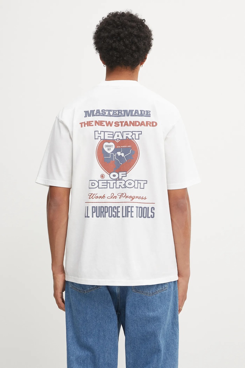 Carhartt WIP tricou din bumbac S/S Arcan culoarea alb, cu imprimeu, I035209.260