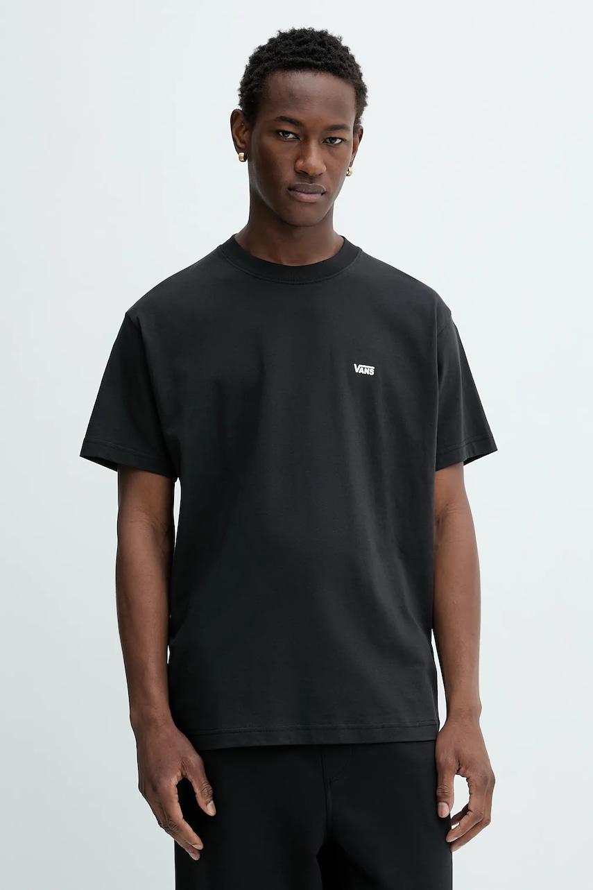 Vans tricou din bumbac culoarea negru, cu imprimeu, VN000R9XBLK1