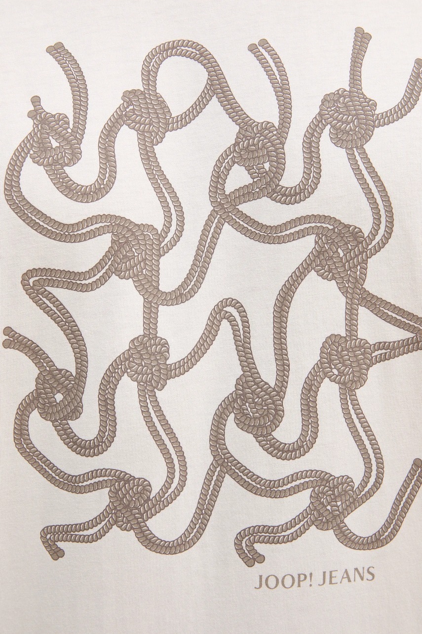 Βαμβακερό μπλουζάκι Joop! ανδρικό, χρώμα: μπεζ, 30047002 φωτογραφία