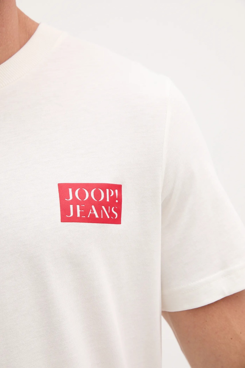 Βαμβακερό μπλουζάκι Joop! ανδρικό, χρώμα: μπεζ, 30047004 φωτογραφία