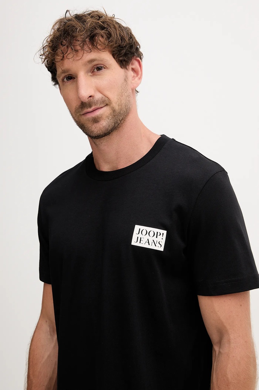 Βαμβακερό μπλουζάκι Joop! ανδρικό, χρώμα: μαύρο, 30047004 φωτογραφία