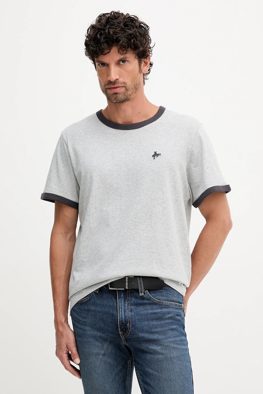 Levi's tricou din bumbac culoarea gri, melanj, 003R5