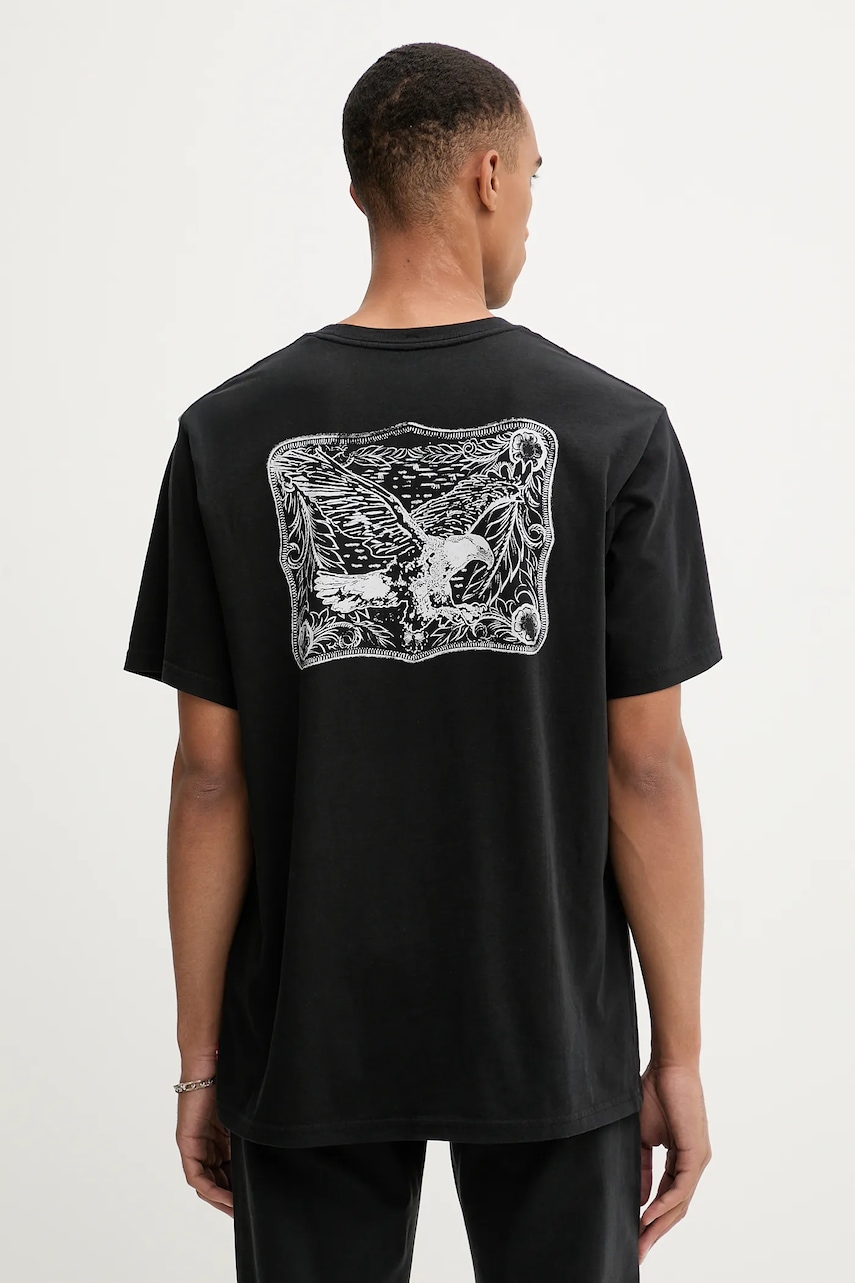 Levi's tricou din bumbac culoarea negru, cu imprimeu, 16143