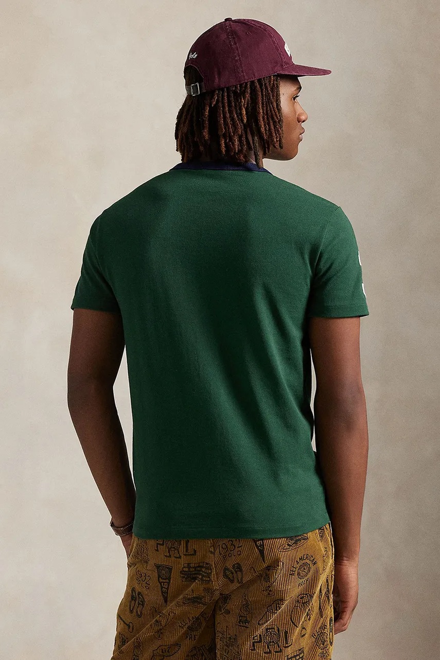 Хлопковая футболка Polo Ralph Lauren цвет синий с аппликацией 710P00092