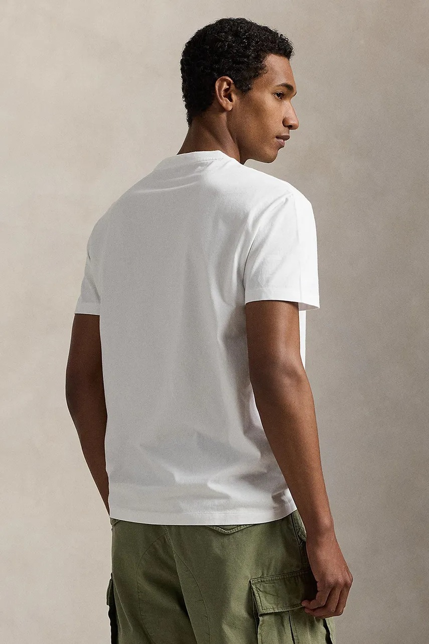 Хлопковая футболка Polo Ralph Lauren цвет белый с принтом 710P00086