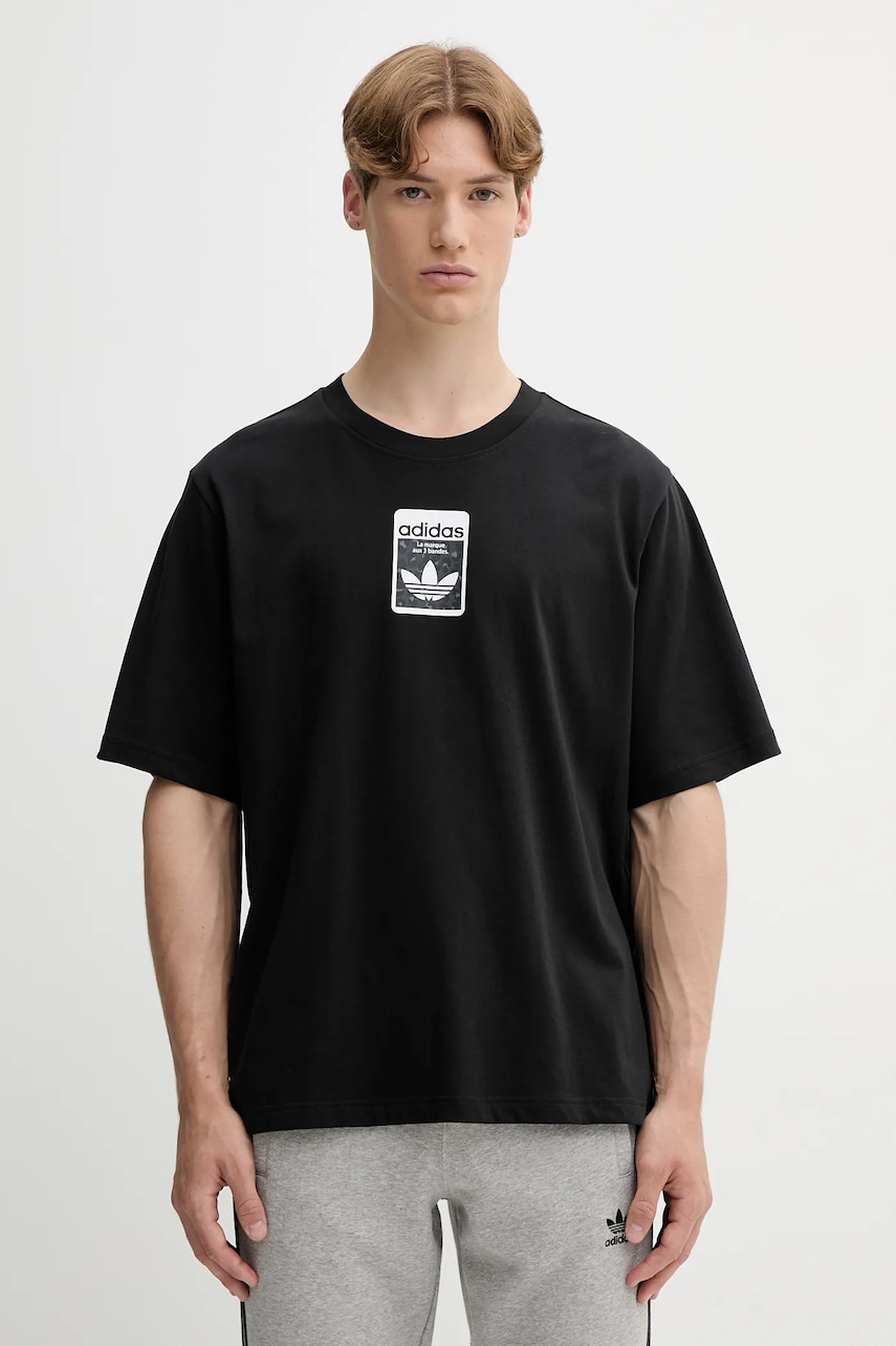 adidas Originals tricou din bumbac Graphic Os Ss T culoarea negru, cu imprimeu, JV7569