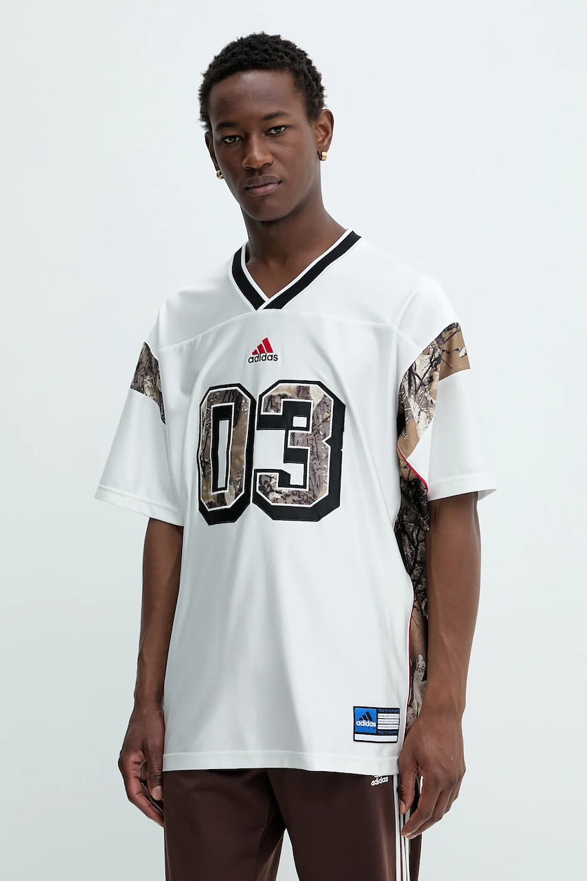 adidas Originals tricou OG Camo Fb Jers culoarea alb, cu imprimeu, KD6247