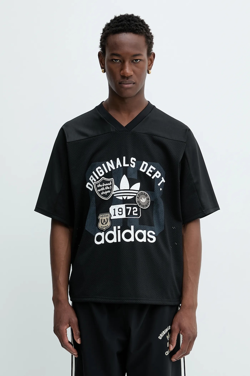 adidas Originals tricou OG Dept Jersey culoarea negru, cu imprimeu, KD6252