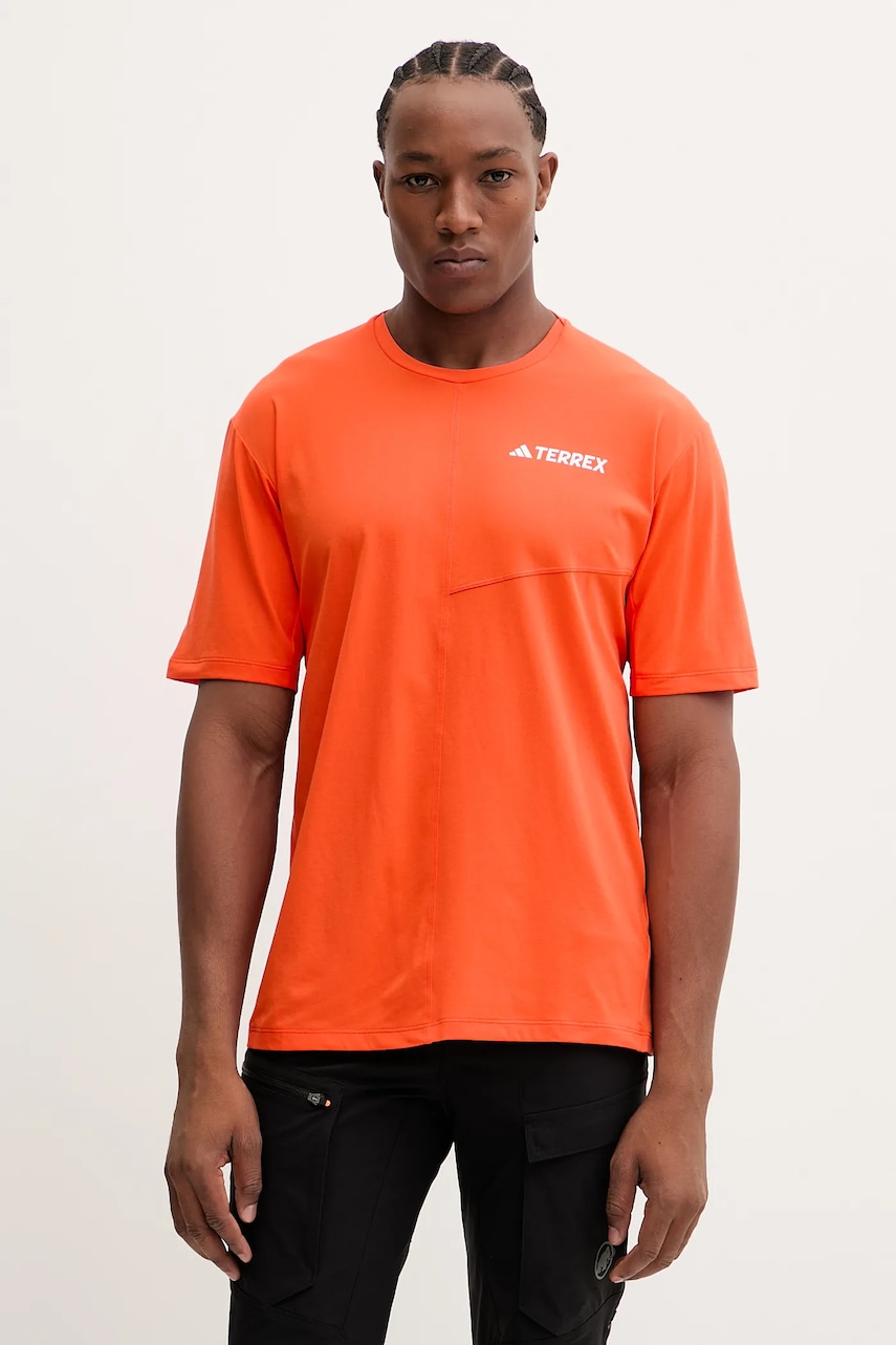 adidas TERREX tricou sport culoarea portocaliu, cu imprimeu, JM7087