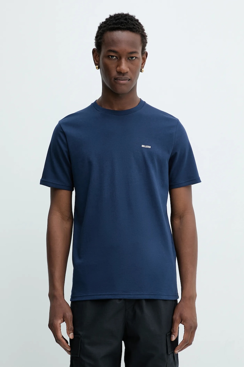 Hollister Co. tricou culoarea bleumarin, uni, KI323-5499
