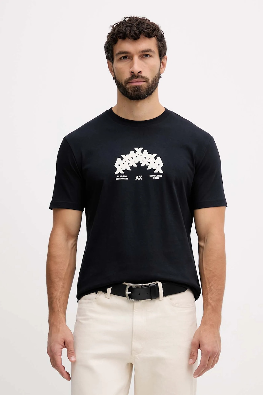 Armani Exchange tricou din bumbac culoarea bleumarin, XM001909 AF10362