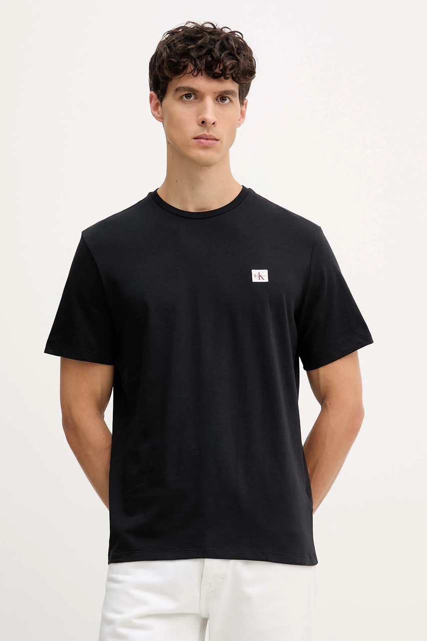Levně Bavlněné tričko Calvin Klein Jeans 2-pack pánské, černá barva, LV04RD248G