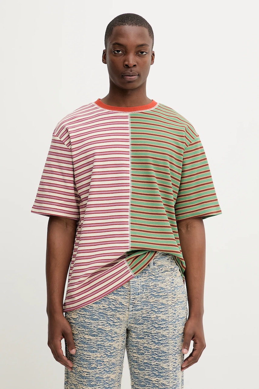 Desigual tricou MASNOU culoarea verde, cu imprimeu, 25WMTK27
