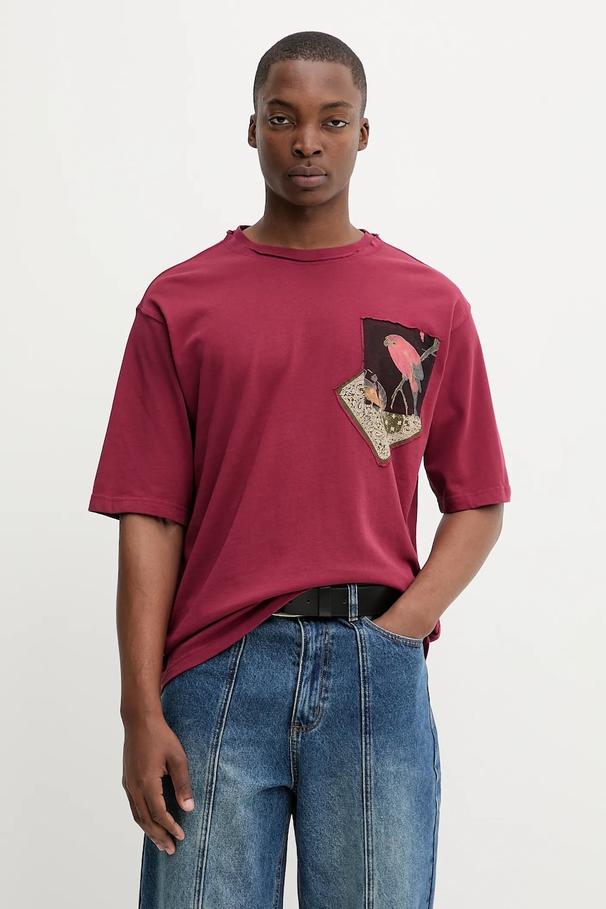 Desigual tricou din bumbac COMO culoarea roșu, cu imprimeu, 25WMTK33