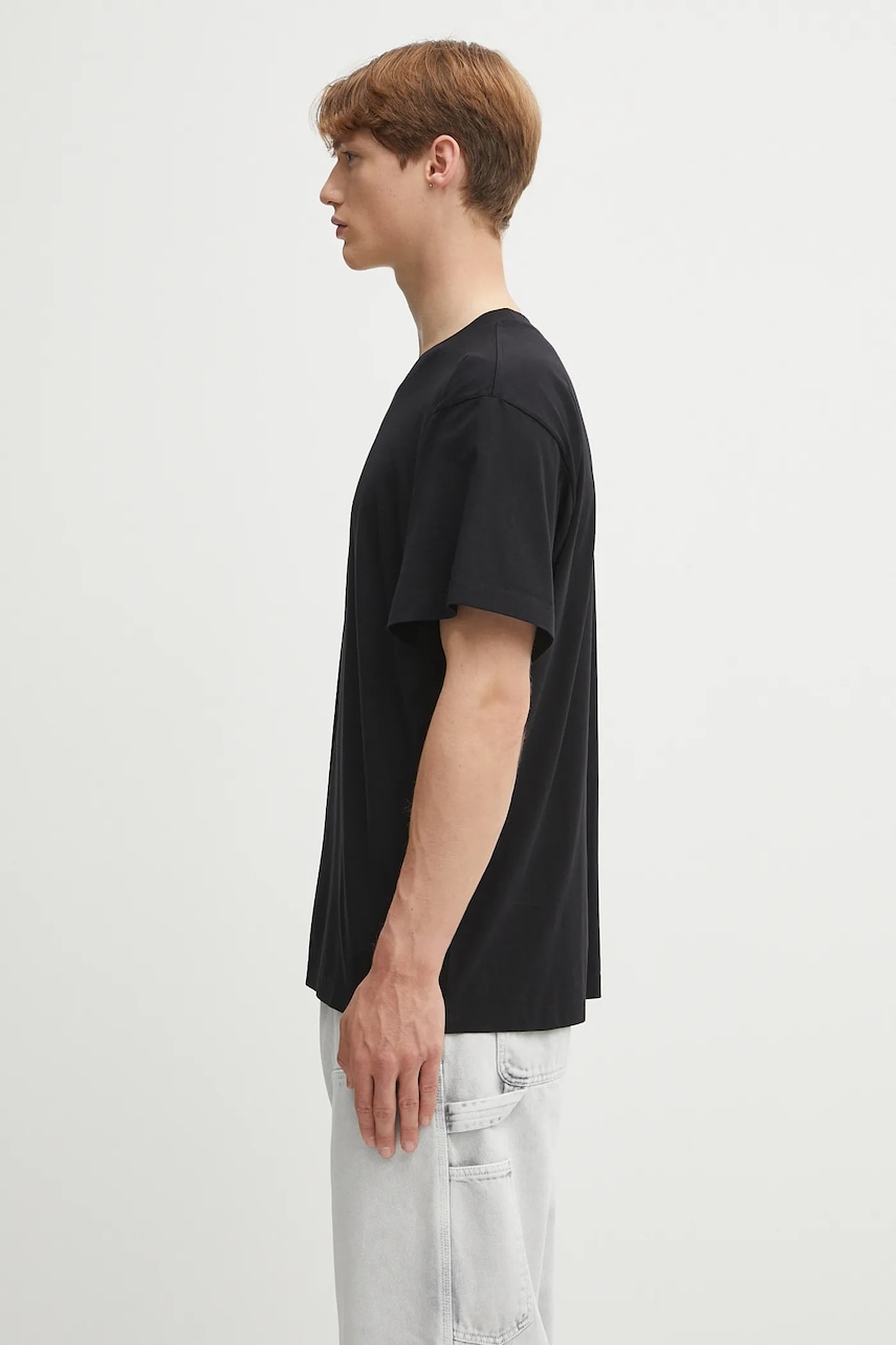 Хлопковая футболка MM6 Maison Margiela x MM6 Wardro цвет чёрный однотонная SH0GC0032.S24312.900 Хлопковая футболка MM6 Maison Margiela x MM6 Wardro цвет чёрный однотонная SH0GC0032.S24312.900