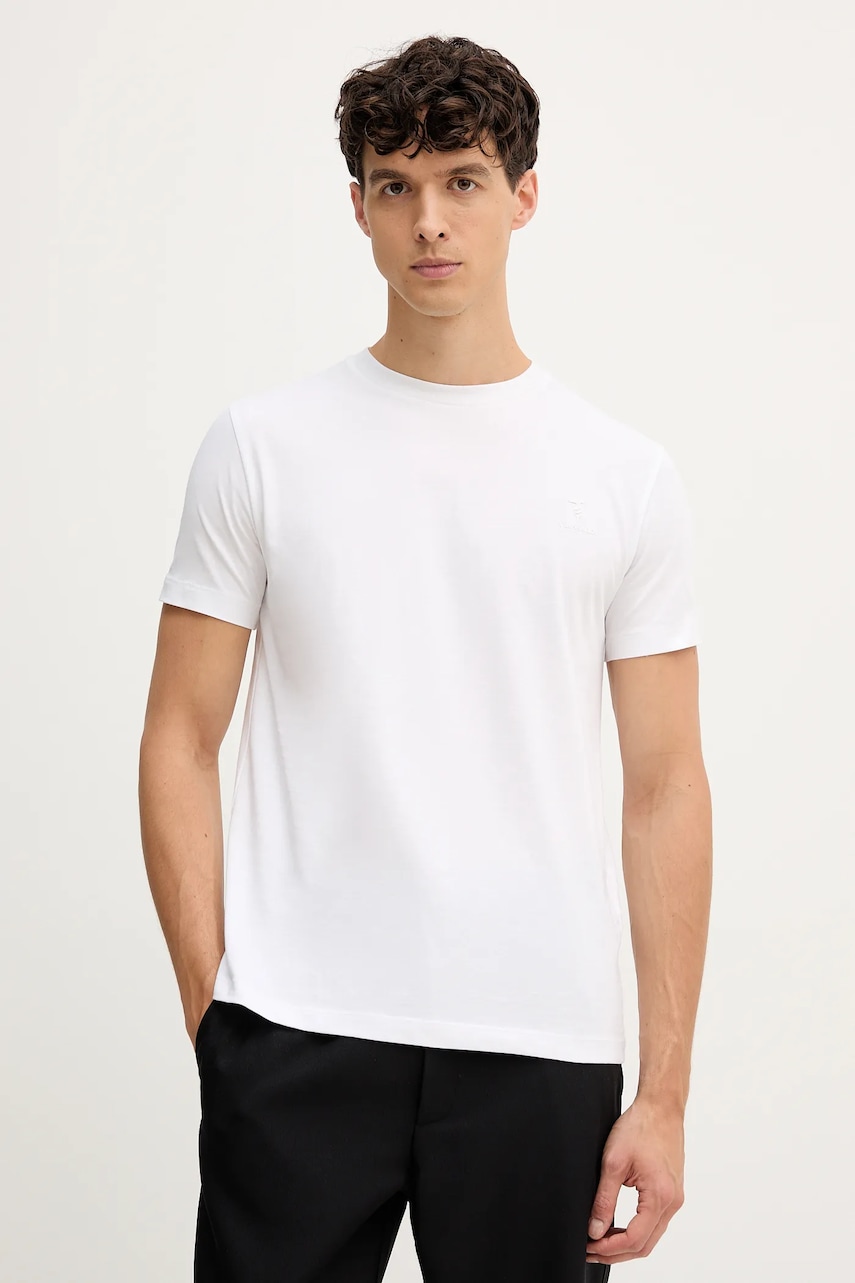 Trussardi tricou din bumbac culoarea alb, uni, G0278000048N