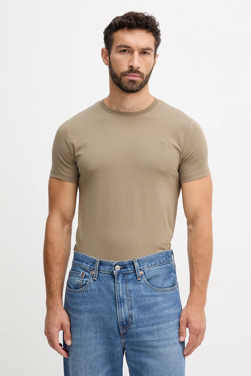 Trussardi tricou culoarea bej, uni, G0228000042N