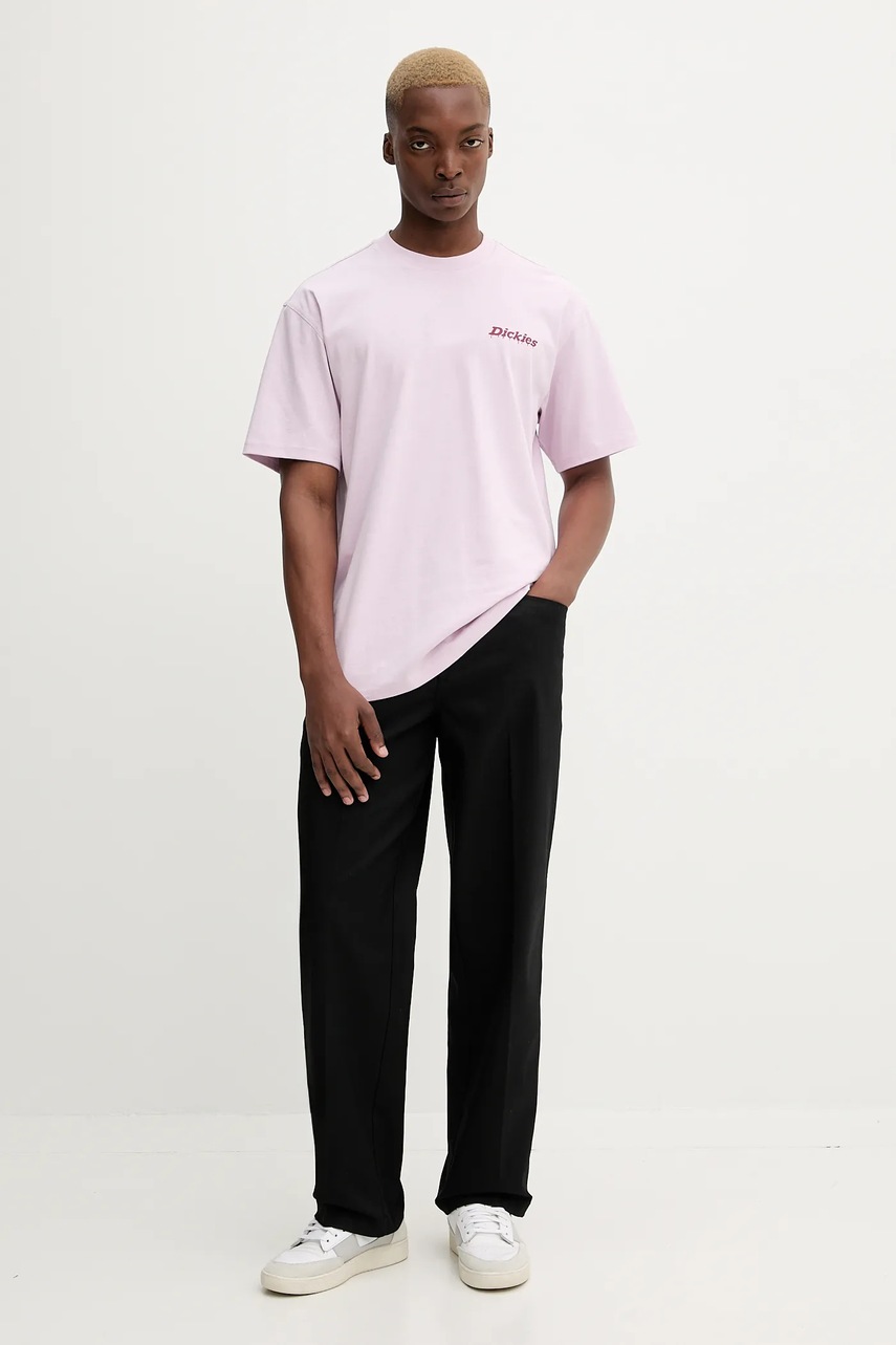 Хлопковая футболка Dickies цвет фиолетовый с принтом DK0A87QP