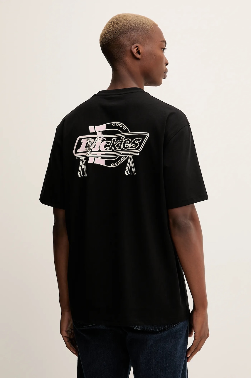 Dickies tricou din bumbac culoarea negru, cu imprimeu, DK0A87QP