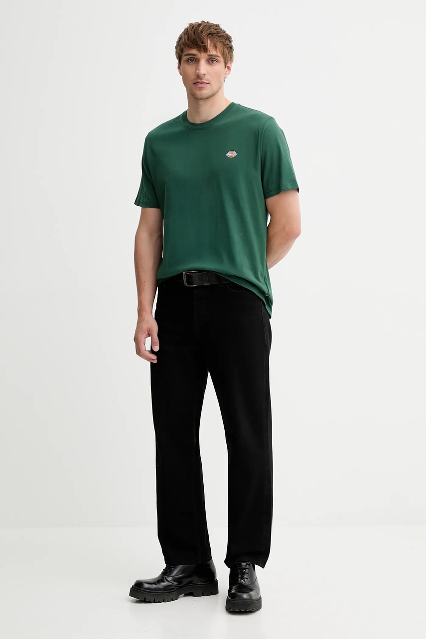 Хлопковая футболка Dickies цвет зелёный узор DK0A4XDB
