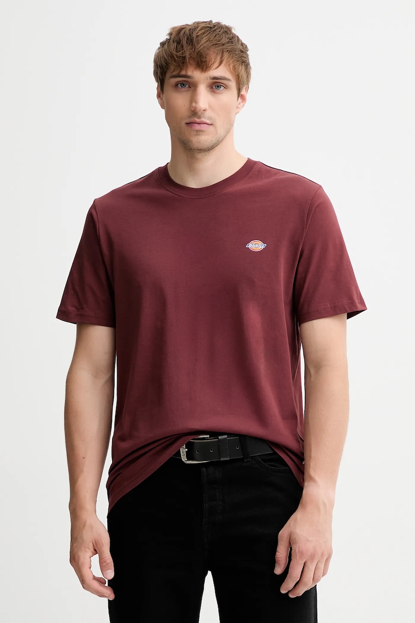 Dickies tricou din bumbac culoarea bordo, cu model, DK0A4XDB