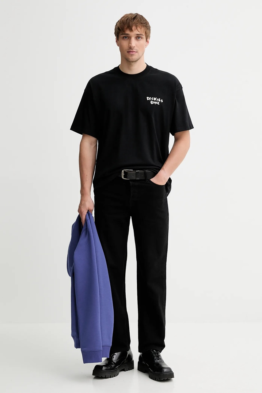Хлопковая футболка Dickies цвет чёрный узор DK0A87QO