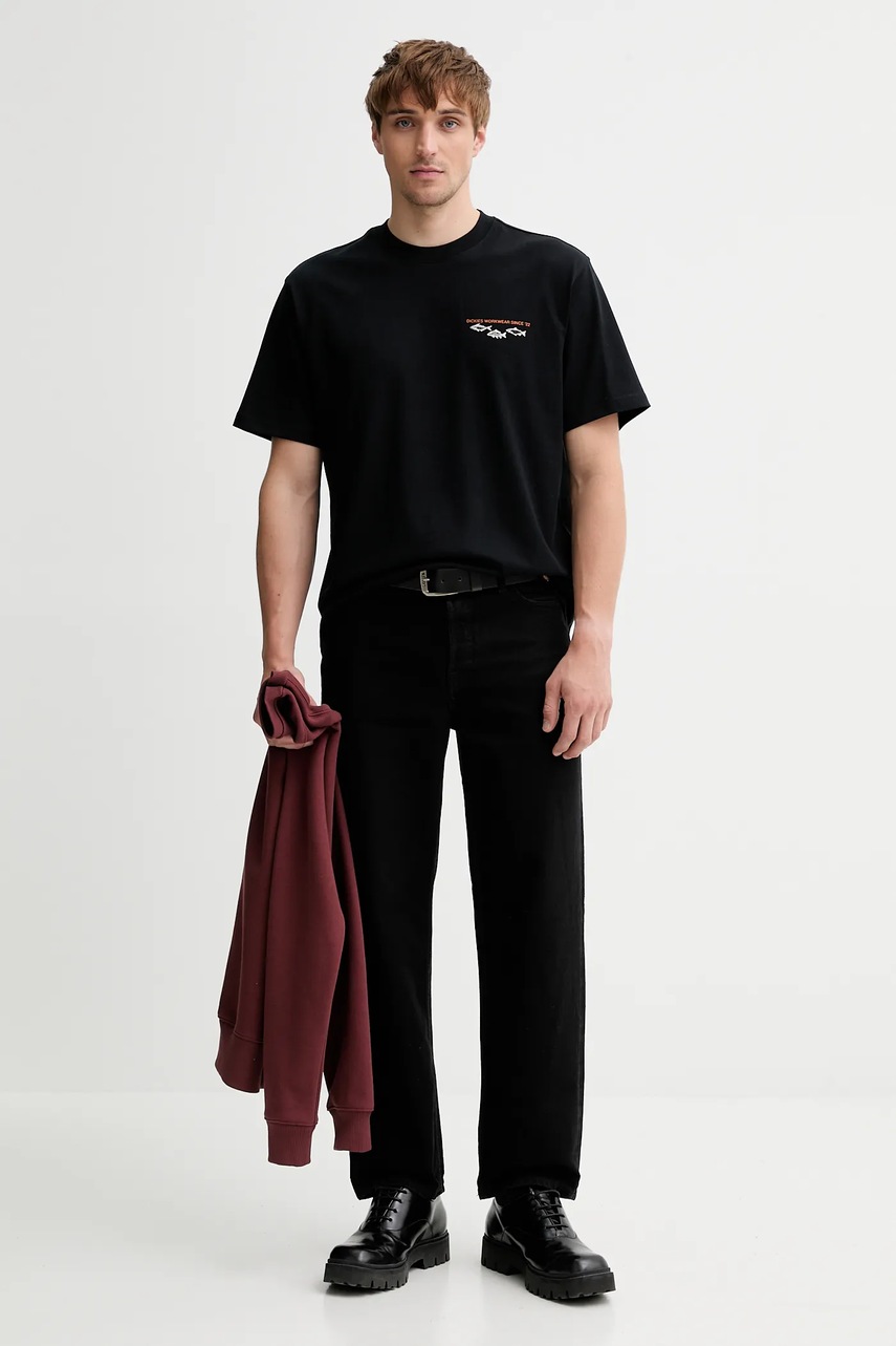 Хлопковая футболка Dickies цвет чёрный с принтом DK0A87QG