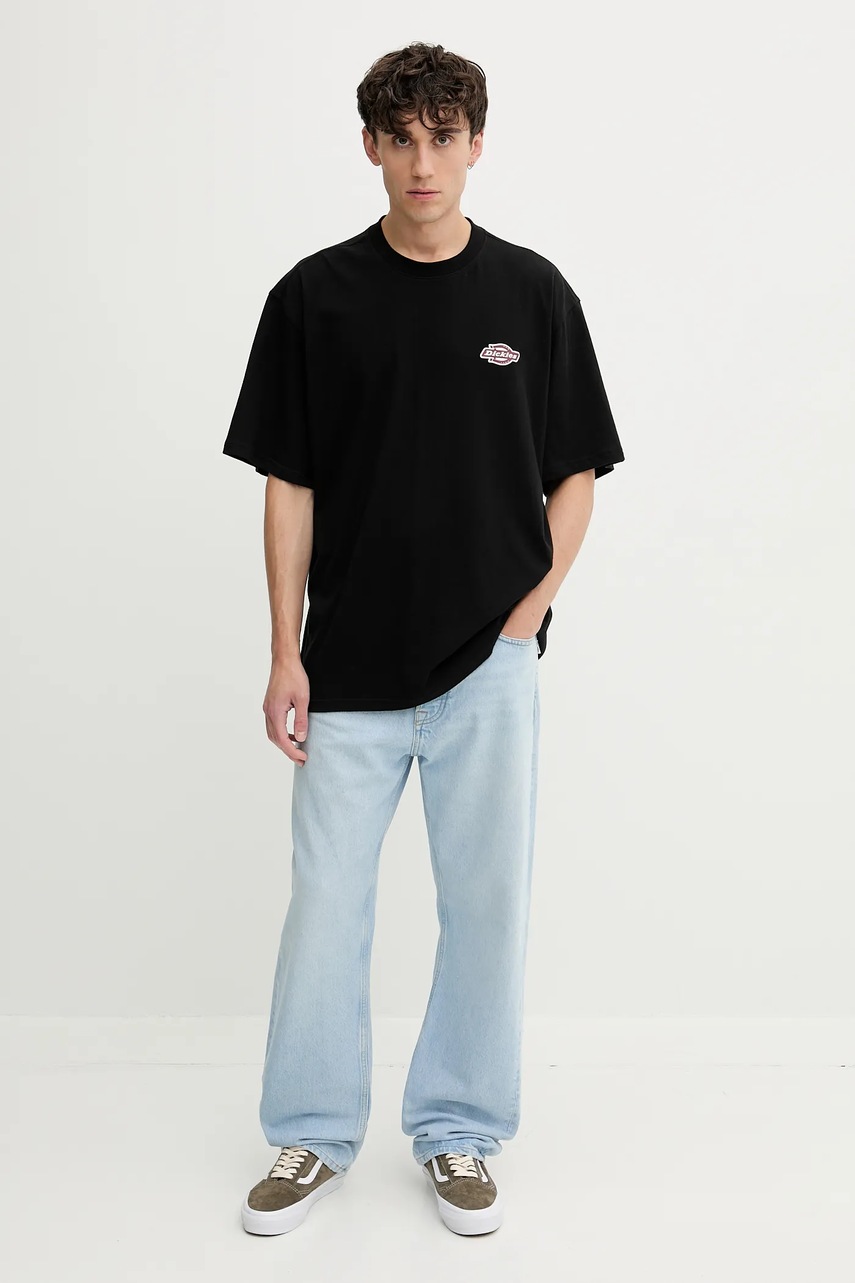 Хлопковая футболка Dickies цвет чёрный с принтом DK0A87QQ
